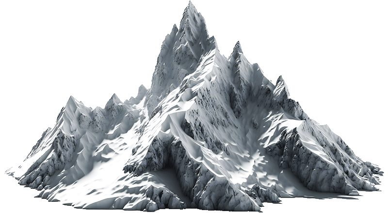 Element: Berg Zu sehen ist ein mit Schnee überzogener Berg